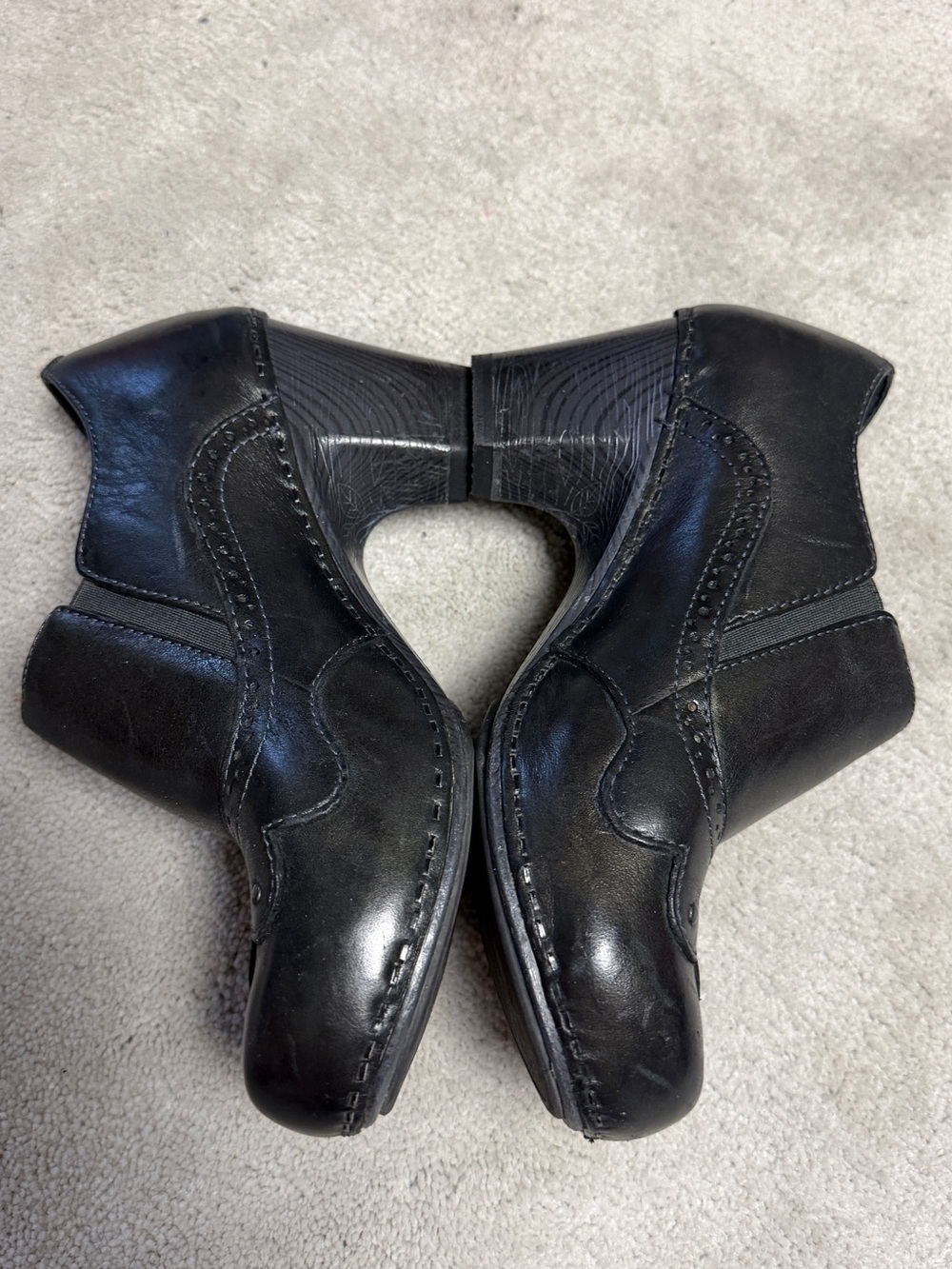 DANSKO NANCY CLOG HEELED BOOTIE ZIP BOOT PROFESSIONAL SHOE LEATHER STUDDED 36 - Picture 7 of 8